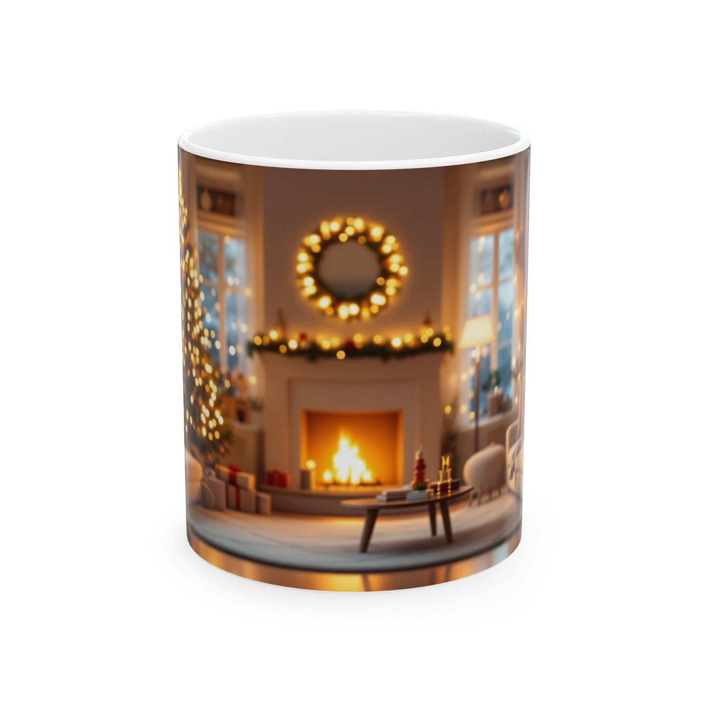 Cozy Holiday Ceramic Mug, Christmas mug, winter decor, warm beverage cup, festive kitchenware, gift for him or her