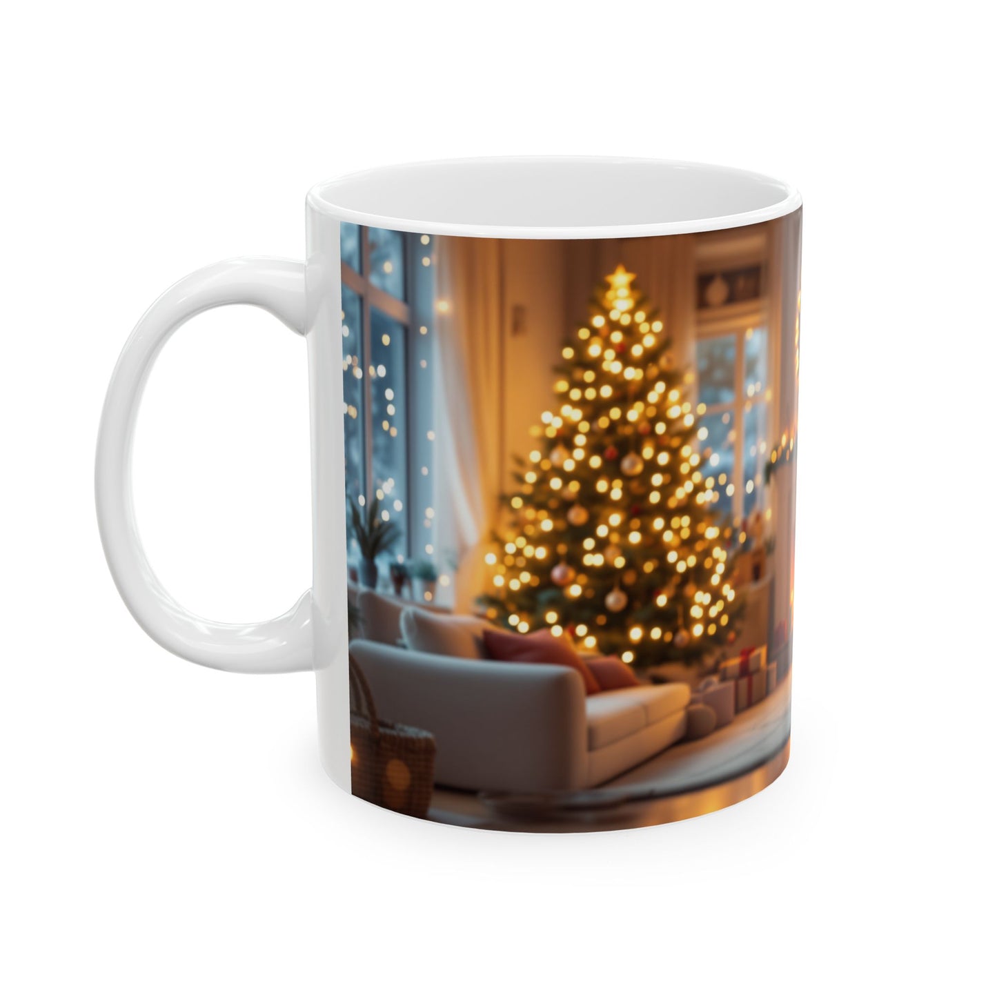 Cozy Holiday Ceramic Mug, Christmas mug, winter decor, warm beverage cup, festive kitchenware, gift for him or her