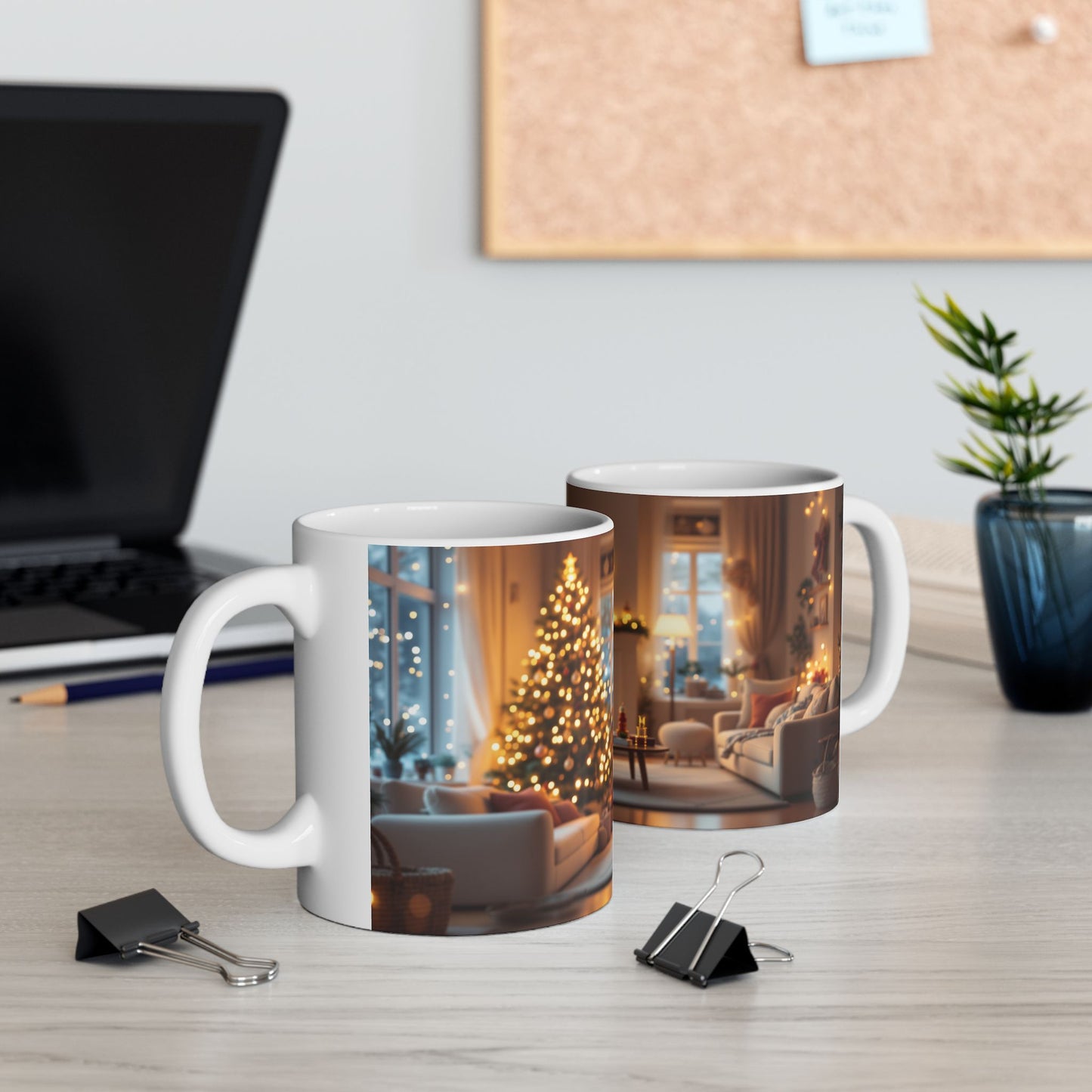 Cozy Holiday Ceramic Mug, Christmas mug, winter decor, warm beverage cup, festive kitchenware, gift for him or her