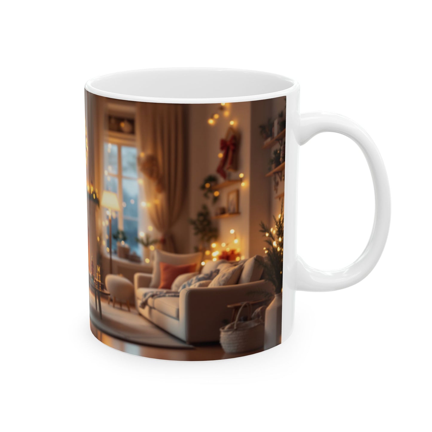 Cozy Holiday Ceramic Mug, Christmas mug, winter decor, warm beverage cup, festive kitchenware, gift for him or her