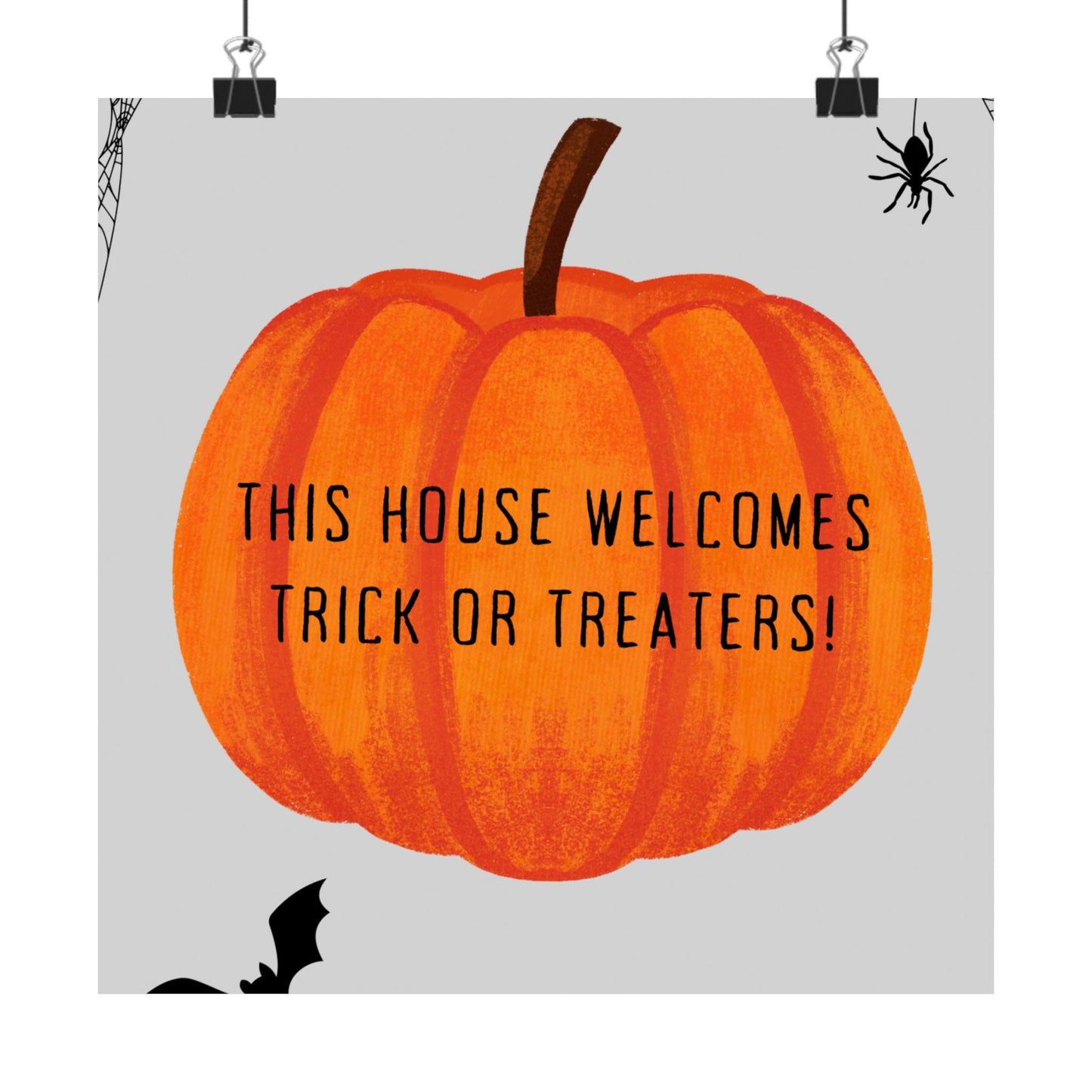 Halloween Welcome Poster - Spooky Decor, Trick or Treat, Fall Decor, Pumpkin Halloween Sign, Home Greeting Decoration