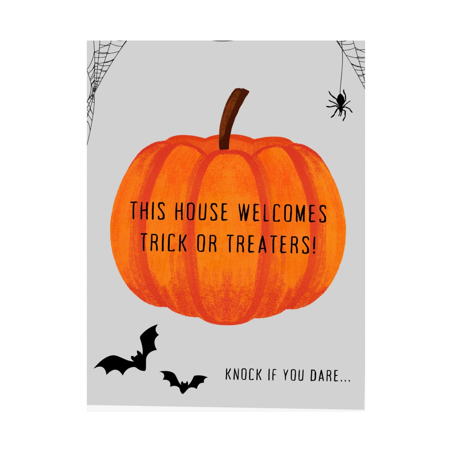 Halloween Welcome Poster - Spooky Decor, Trick or Treat, Fall Decor, Pumpkin Halloween Sign, Home Greeting Decoration
