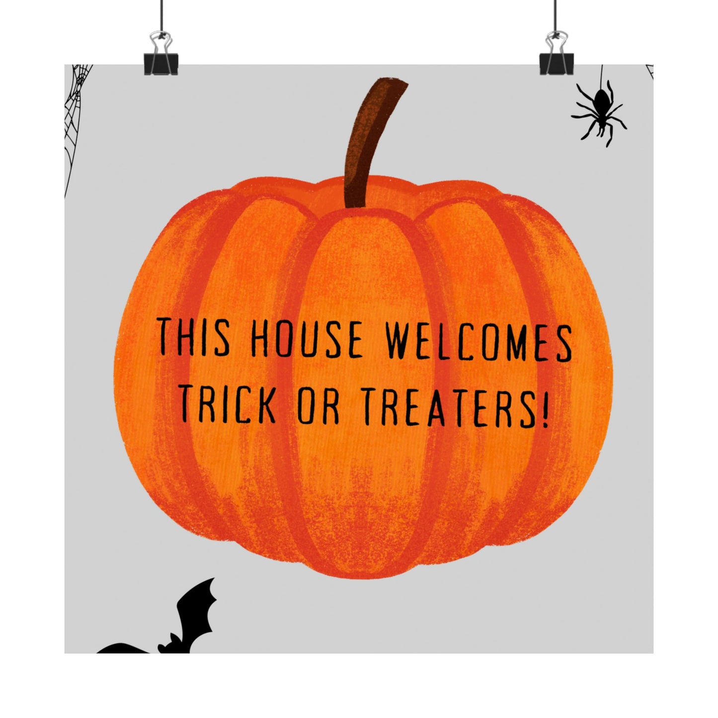 Halloween Welcome Poster - Spooky Decor, Trick or Treat, Fall Decor, Pumpkin Halloween Sign, Home Greeting Decoration