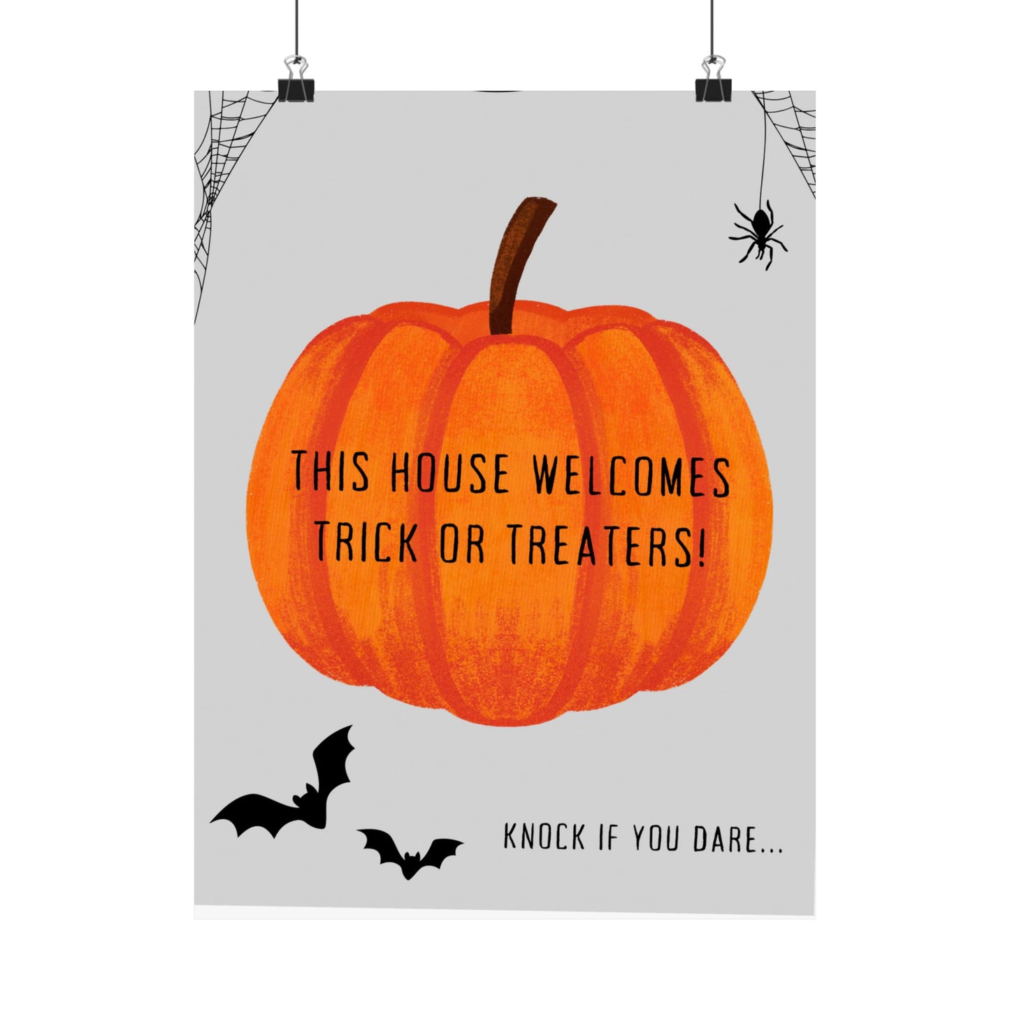 Halloween Welcome Poster - Spooky Decor, Trick or Treat, Fall Decor, Pumpkin Halloween Sign, Home Greeting Decoration