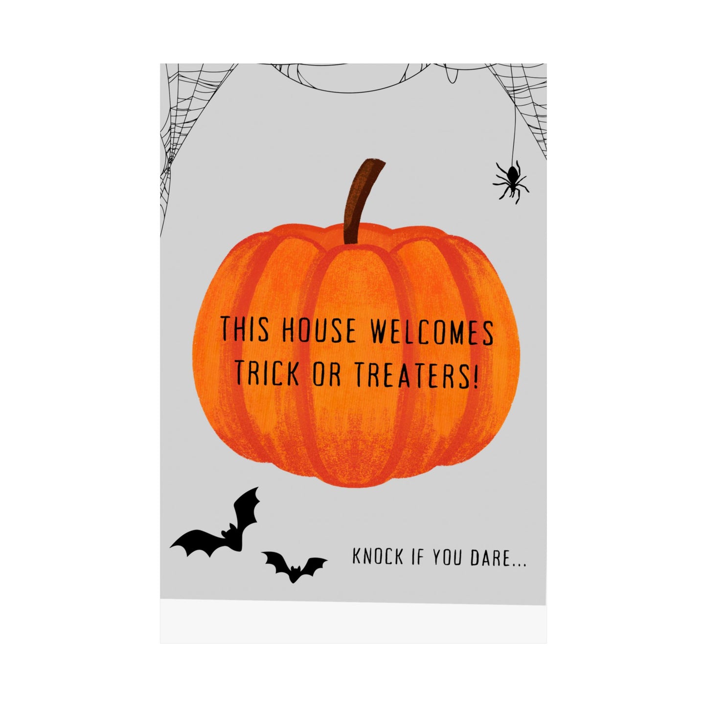 Halloween Welcome Poster - Spooky Decor, Trick or Treat, Fall Decor, Pumpkin Halloween Sign, Home Greeting Decoration