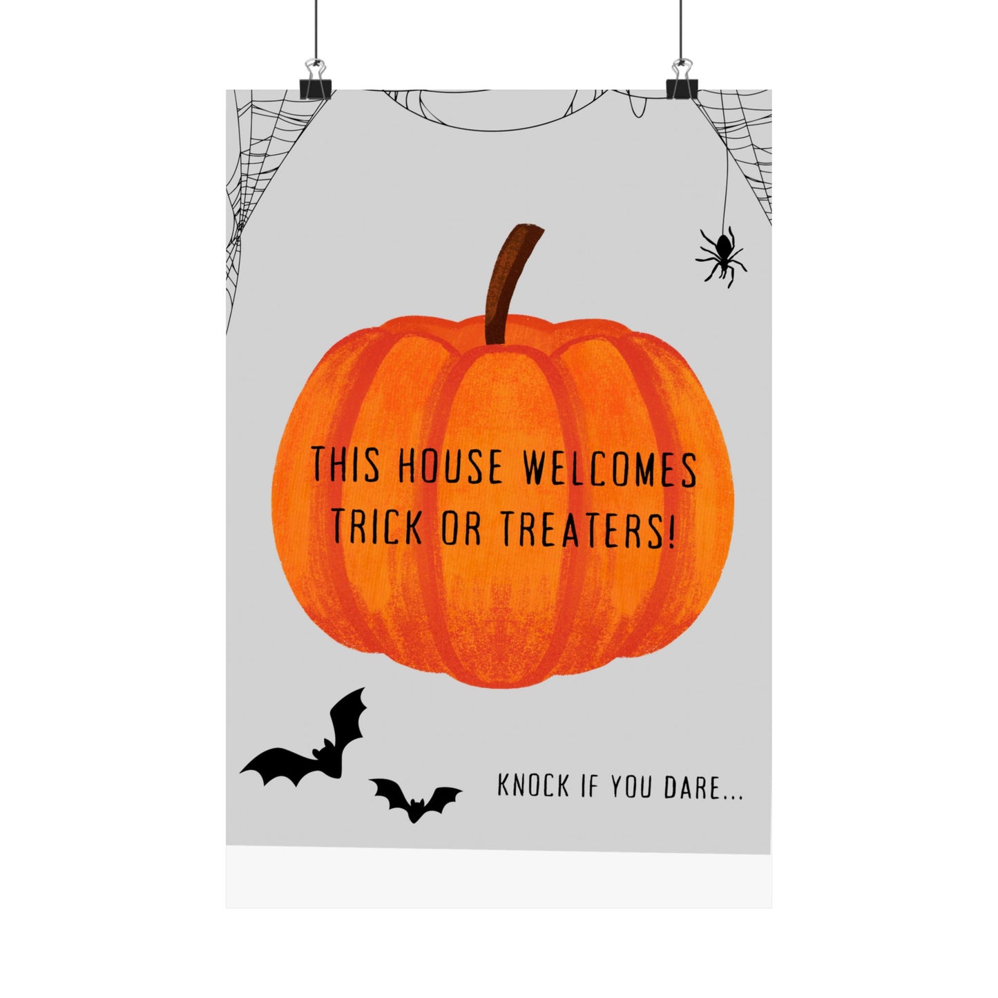 Halloween Welcome Poster - Spooky Decor, Trick or Treat, Fall Decor, Pumpkin Halloween Sign, Home Greeting Decoration