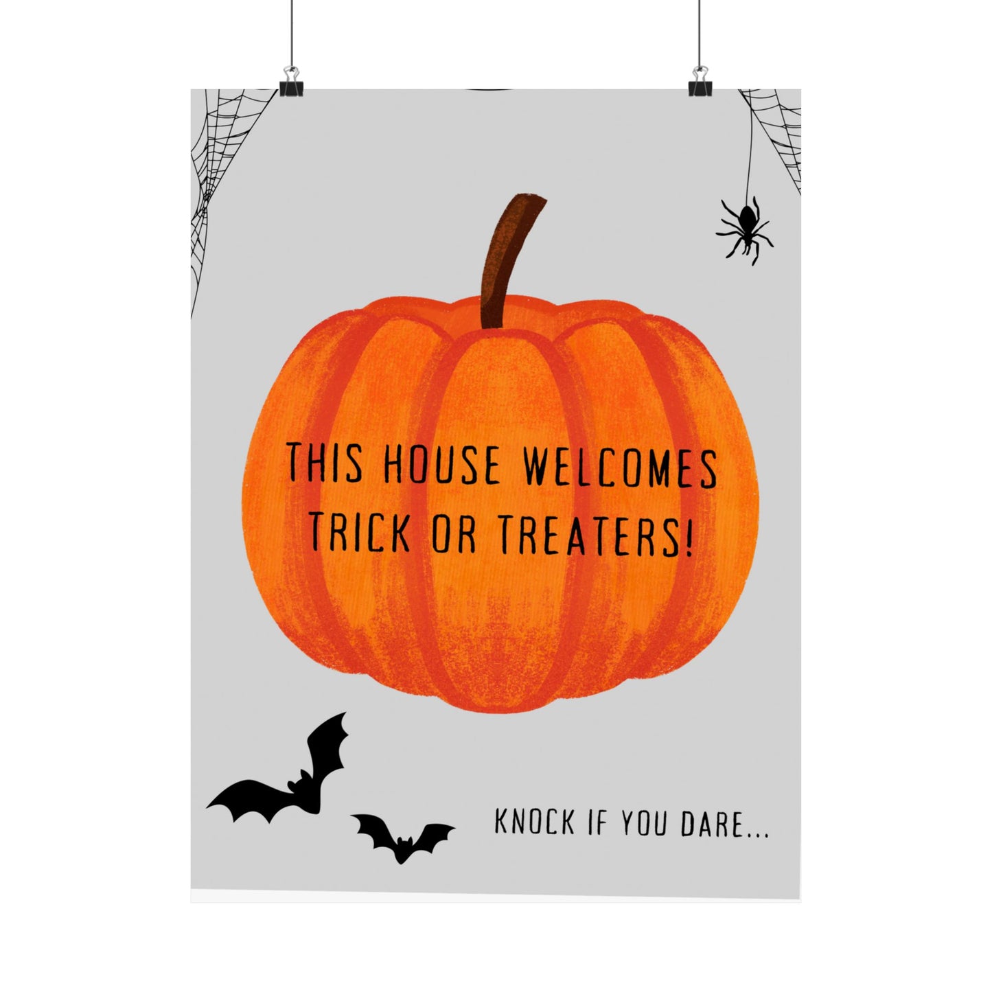 Halloween Welcome Poster - Spooky Decor, Trick or Treat, Fall Decor, Pumpkin Halloween Sign, Home Greeting Decoration